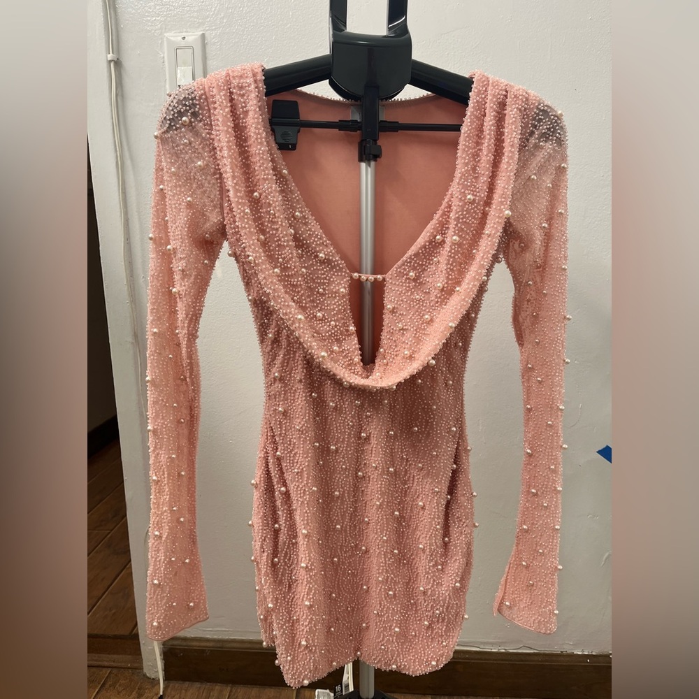 Oh Polly Blush Long Sleeve Dress